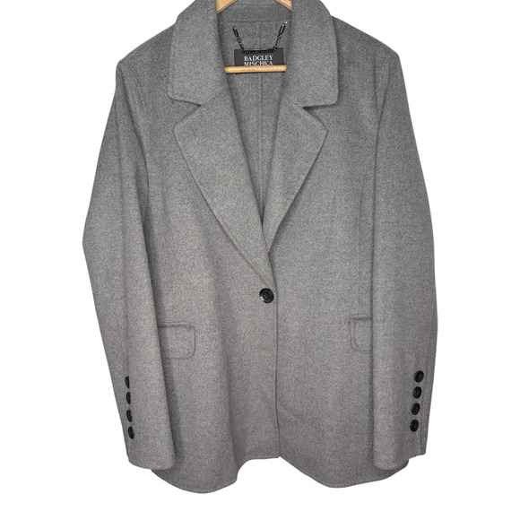 Badgley Mischka Wool Blend Blazer Coat Grey - Picture 2 of 7